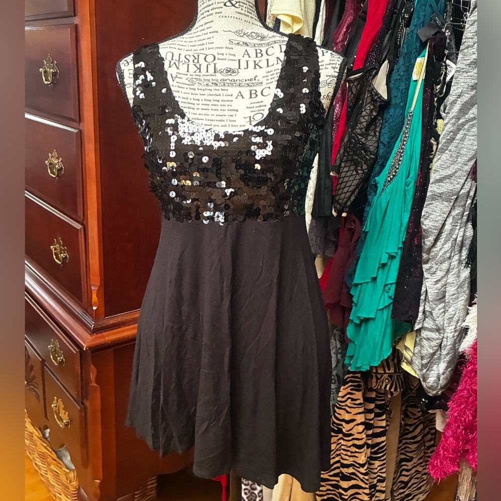 Black Sequin Dress